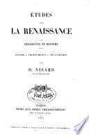 Etudes sur la Renaissance