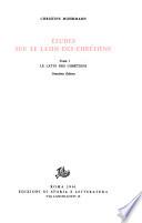 Études sur le latin des chrétiens