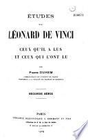 Etudes sur Léonard de Vinci