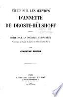 Études sur les oeuvres d'Annette de Droste-Hülshoff