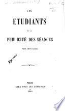 Etudiants et la publicite des seances parlementaires