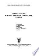 Evaluation of Forage Sorghum Germplasm