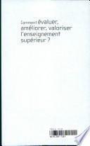Évaluer, améliorer et valoriser l'enseignement