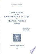 Evocations of the Eighteenth Century in French poetry, 1800-1869