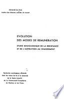 Évolution des modes de rémuneration