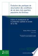 Évolution des pratiques de sécurisation des conditions de vie dans trois quartiers populaires de Kinshasa