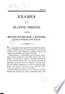 Examen de la plainte dirigée contre MM. Durand-Delorme et Régnard, avoués au Tribunal civil de Lyon