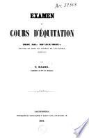 Examen du cours d'équitation de M. d'Aure
