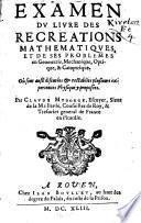 Examen du livre des recreations mathematiques
