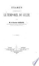 Examen du Projet de Loi sur le Temporel du Culte. pt. 1