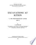 Excavations at Kition: The pre-Phoenician levels