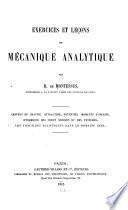 Exercices et leçons de mécanique analytique
