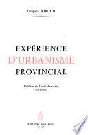 Expérience d'urbanisme provincial