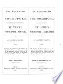 Explanation of the phonopore, and more especially of the simplex phonopore telegraph
