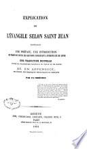 Explication de l'Evangile selon Saint-Jean