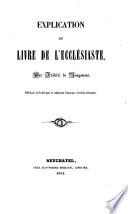 Explication du Livre de l'Ecclésiaste