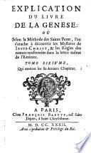 Explication du livre de la Genese (etc.)