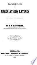 Explications des abréviations latines