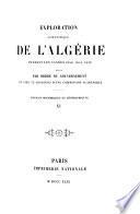 Exploration scientifique de l'Algérie pendant les anées 1840, 1841, 1842