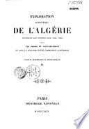 Exploration scientifique de l'Algérie pendant les années 1840, 1841, 1842