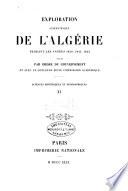 Exploration scientifique de l'Algérie pendant les années 1840, 1841, 1842. Sciences Physiques. Zoologie