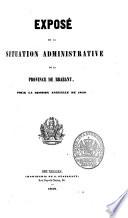 Exposé de la situation administrative de la Province de Brabant
