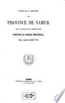 Exposé de la situation de la Province de Namur