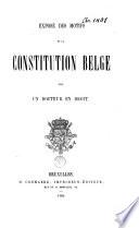 Exposé des motifs de la constitution belge