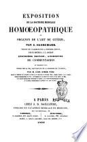 Exposition de la doctrine médicale homoeopathique, ou Organon de l'art de guérir par S. Hahnemann