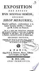 Exposition des effets d'un nouveau remede, denomme sirop mercuriel