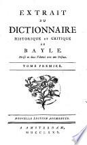 Extrait du dictionnaire historique et critique de Bayle