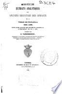 Extraits analytiques des anciens registres des consaux de la ville de Tournai 1385-1422
