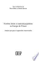Extrême droite et national-populisme en Europe de l'Ouest