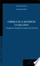 Fabrique de la recherche en éducation