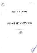 Faillite de Ch. Levy-Prins