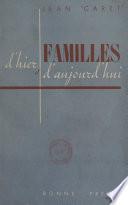 Familles d'hier et d'aujourd'hui