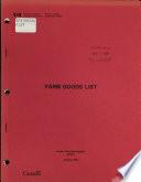 Farm Goods List