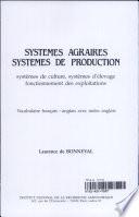 Farming Systems and Agrarian Systems