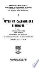 Fêtes et calendriers bibliques