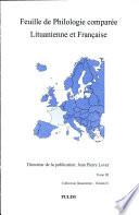 Feuille de philologie comparée lituanienne et française