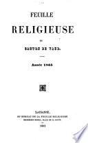 Feuille religieuse du Canton de Vaud