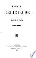 Feuille religieuse du Canton de Vaud