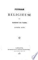 Feuille religieuse du Canton de Vaud
