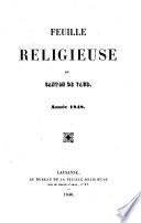 Feuille religieuse du Canton de Vaud