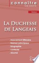 Fiche de lecture La Duchesse de Langeais de Balzac (Analyse littéraire de référence et résumé complet)