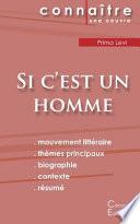 Fiche de lecture Si c'est un homme (Analyse littéraire de référence et résumé complet)