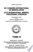 Fifteenth International Mineral Processing Congress