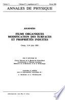 Films organiques, modification des surfaces et propriétés induites