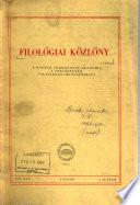 Filológiai közlöny