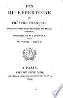 Fin du Répertoire du Théâtre Français